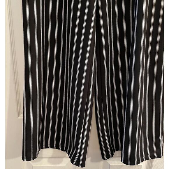 Vamp VTG Women's Super High Rise Pants Black/White Stripe Wide Leg Size MED - Picture 3 of 10